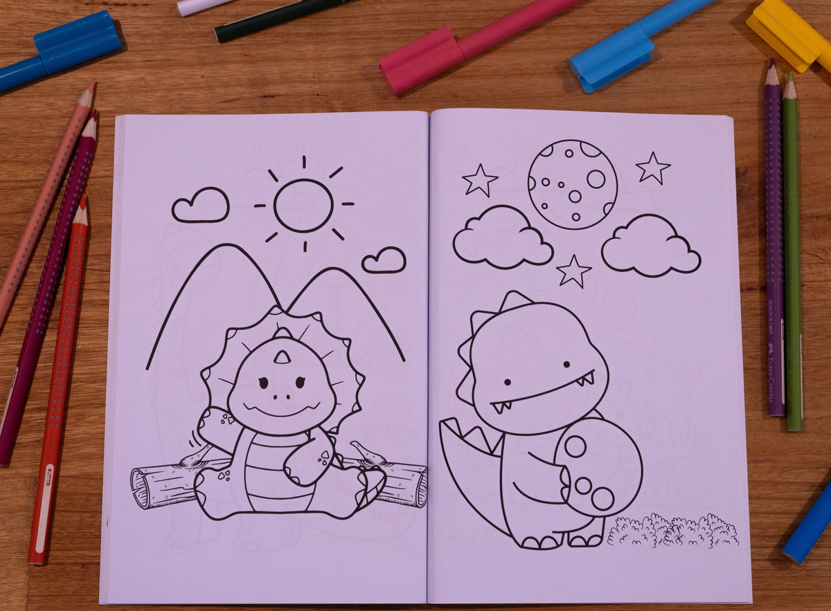 Dino-Magic School: Color Trace & Roa: Coloring books for kids