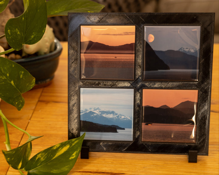 Photo Magnet Display Frame with personalised magnets on display black color