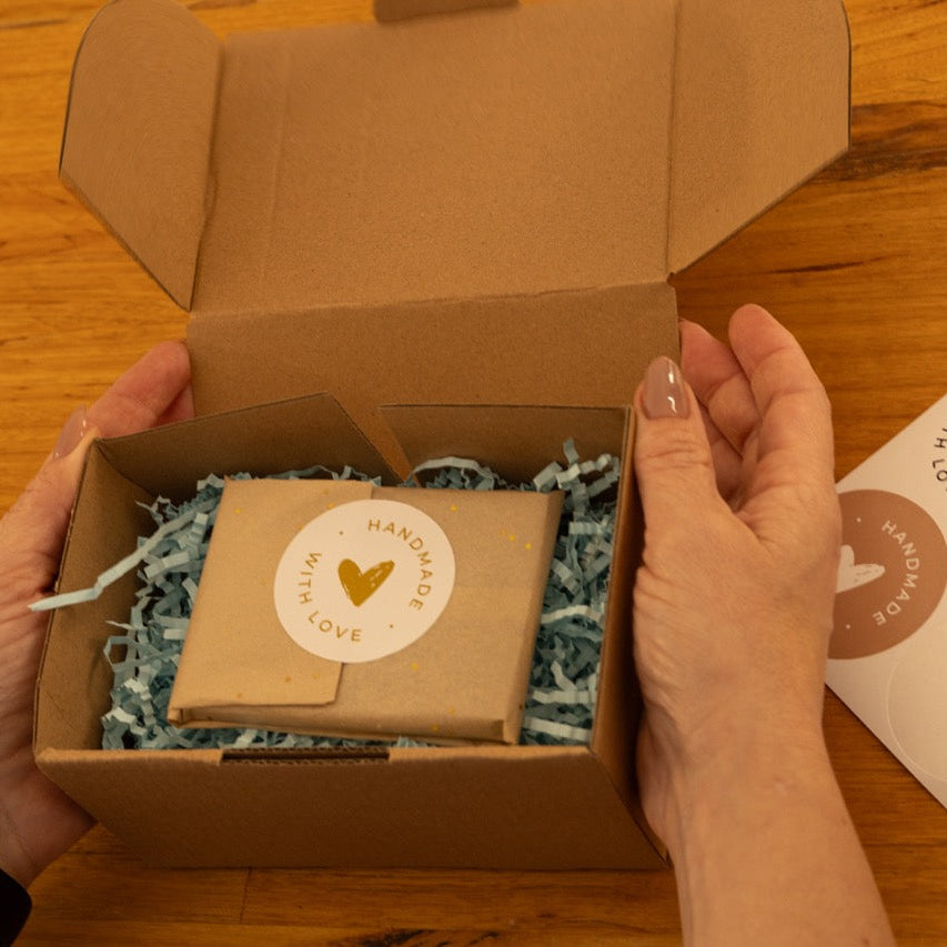 Large Polaroid-style photo magnets with Little Colour Co packaging